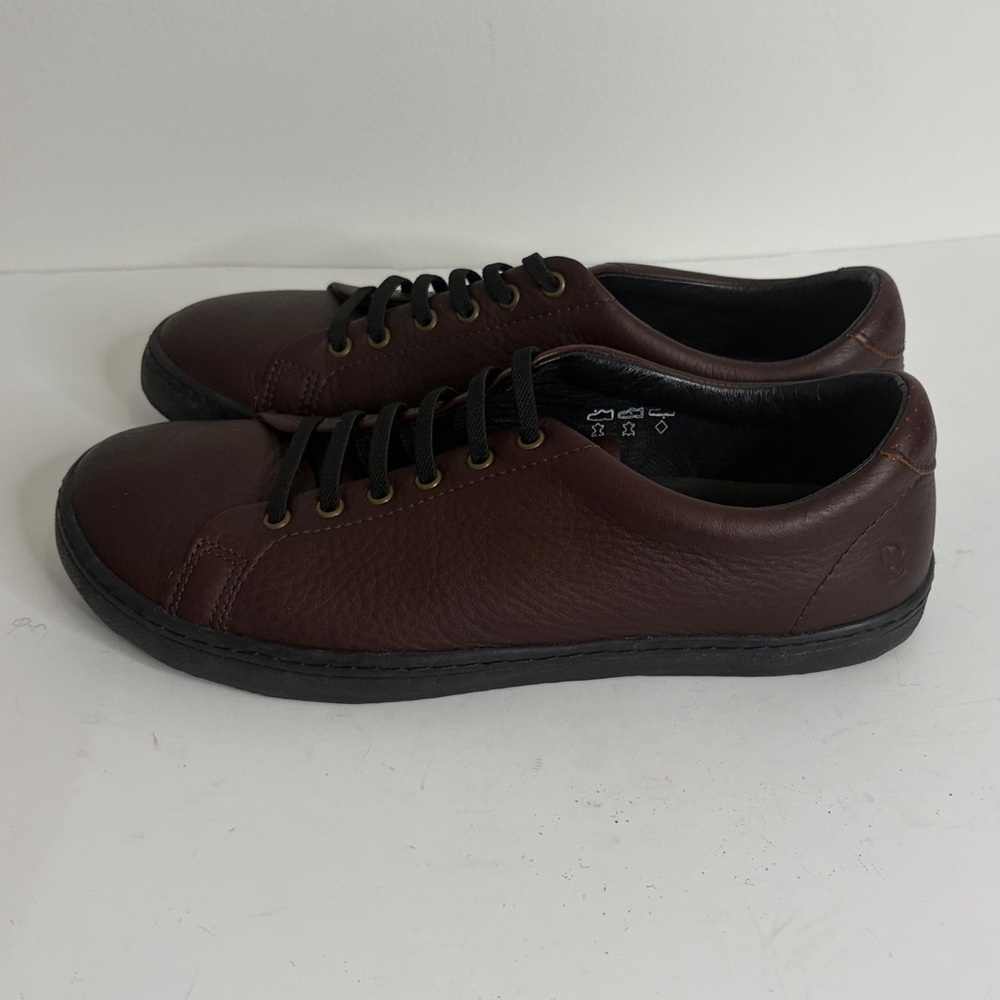 Men's Brown Leather Sneakers - Classic Casual Comfort - Picture 3 of 15